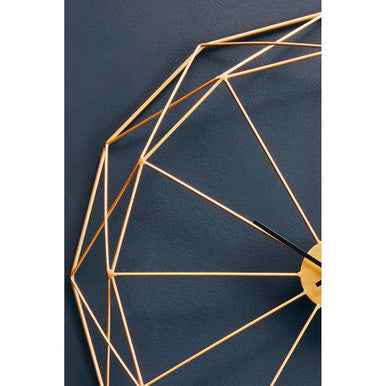 Genova Geometric Gold Metal Wall Clock