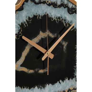 Celina Black And Gold Agate Effect Wall Clock