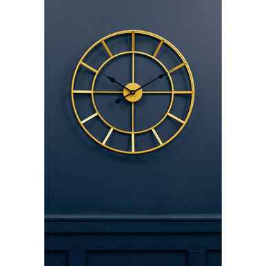Kent Large Gold Finish Metal Wall Clock