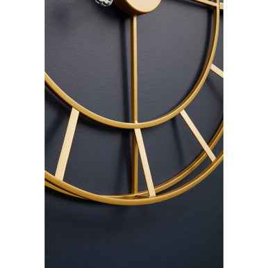 Kent Large Gold Finish Metal Wall Clock