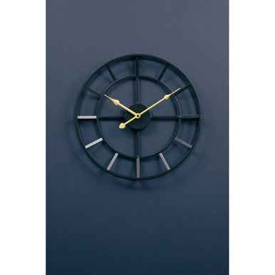 Kent Small Black Finish Metal Wall Clock