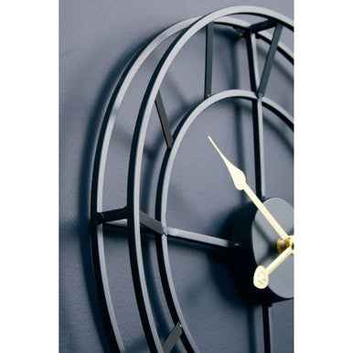 Kent Small Black Finish Metal Wall Clock