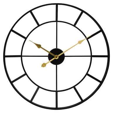 Kent Large Black Finish Metal Wall Clock