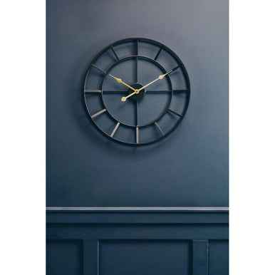 Kent Large Black Finish Metal Wall Clock