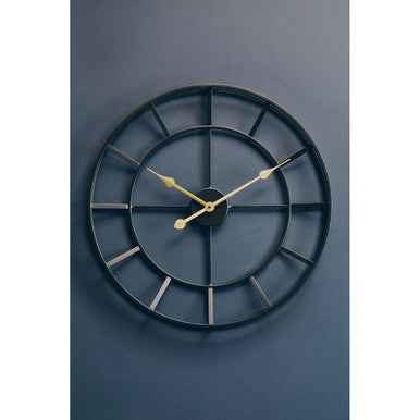 Kent Large Black Finish Metal Wall Clock