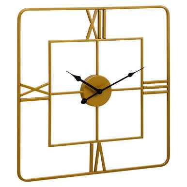 Kent Small Gold Finish Square Wall Clock