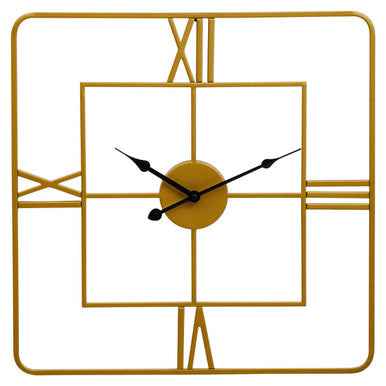 Kent Small Gold Finish Square Wall Clock