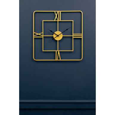 Kent Small Gold Finish Square Wall Clock