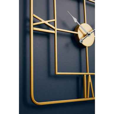 Kent Small Gold Finish Square Wall Clock
