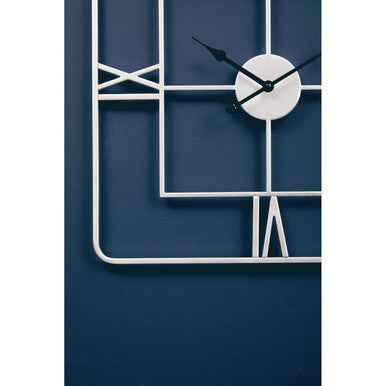 Kent Large Silver Finish Square Wall Clock