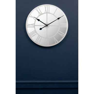 Kent Silver Mirrored Wall Clock