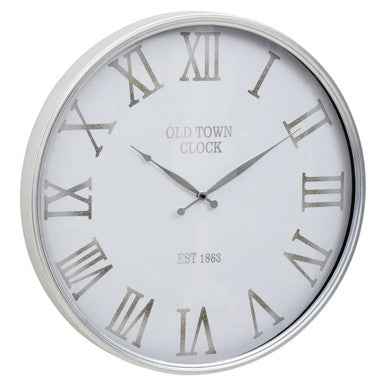 Kent White And Silver Wall Clock