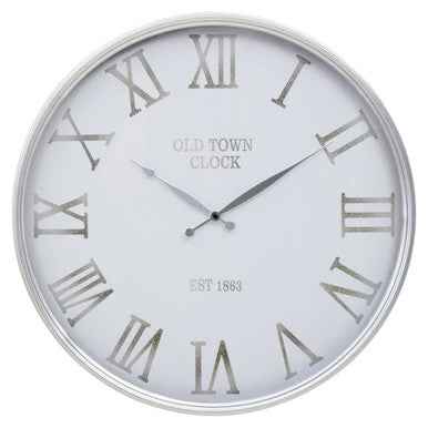 Kent White And Silver Wall Clock