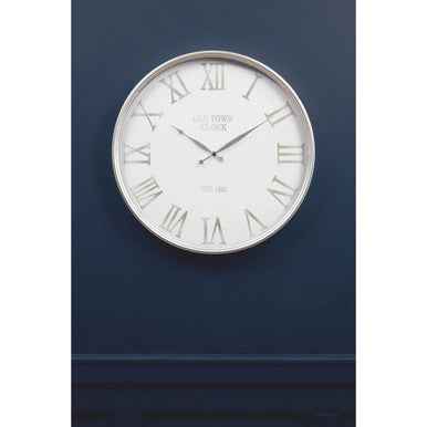 Kent White And Silver Wall Clock