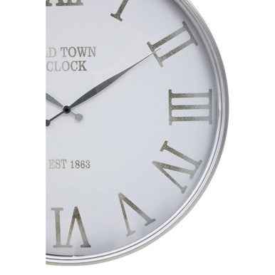 Kent White And Silver Wall Clock