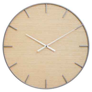 Kent Silver And Natural Wall Clock