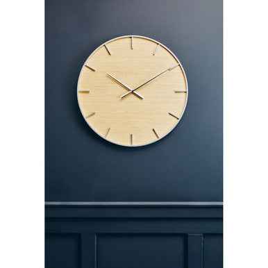 Kent Silver And Natural Wall Clock