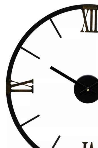 Kent Round Black Metal Wall Clock