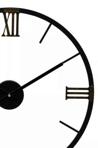 Kent Round Black Metal Wall Clock