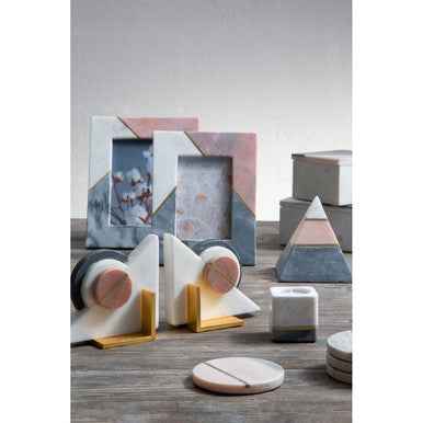 Kira Small Tri Colour Marble 4In X 6In Photo Frame