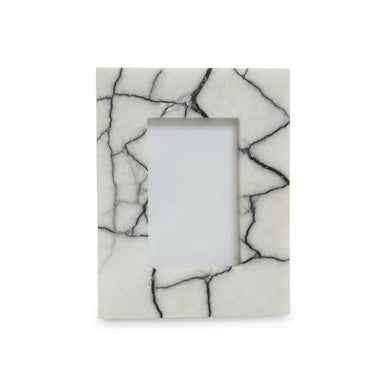 Marmara White and Black Marble 4In X 6In Small Photo Frame