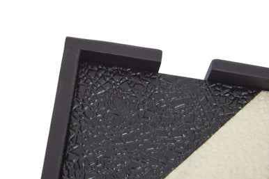 Ezra Set Of Four Black And White Coasters With Holder