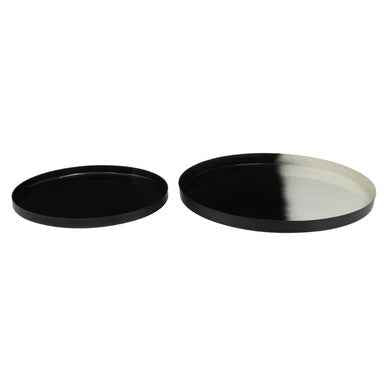 Ramus Set Of Two Black And White Ombre Trays