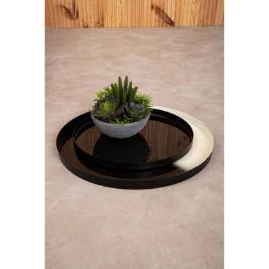 Ramus Set Of Two Black And White Ombre Trays