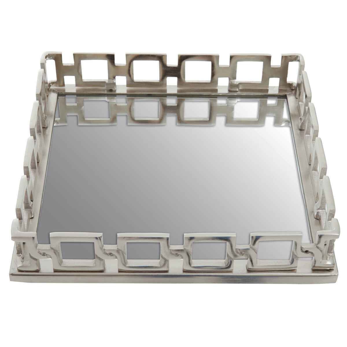 Rhoda Square Nickle Finish Mirror Tray