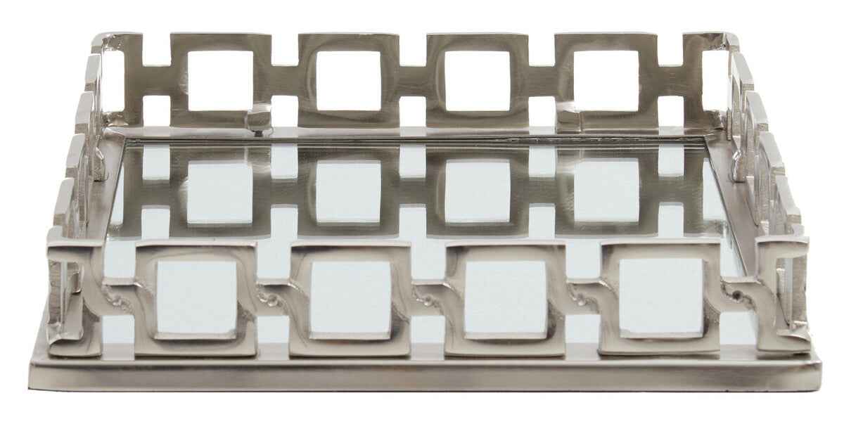 Rhoda Square Nickle Finish Mirror Tray