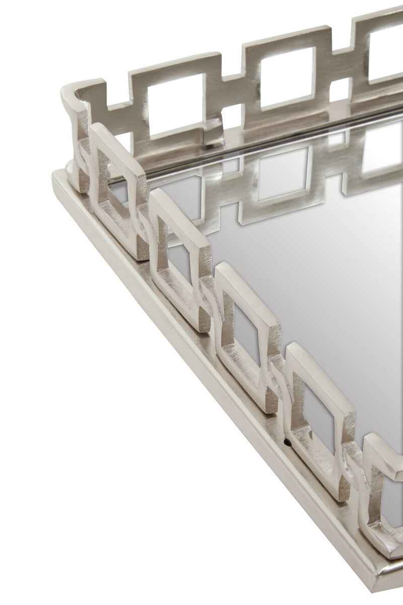 Rhoda Square Nickle Finish Mirror Tray