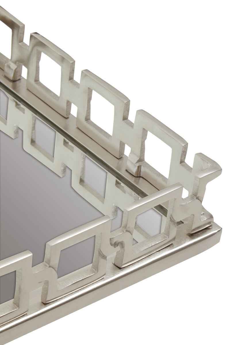 Rhoda Square Nickle Finish Mirror Tray