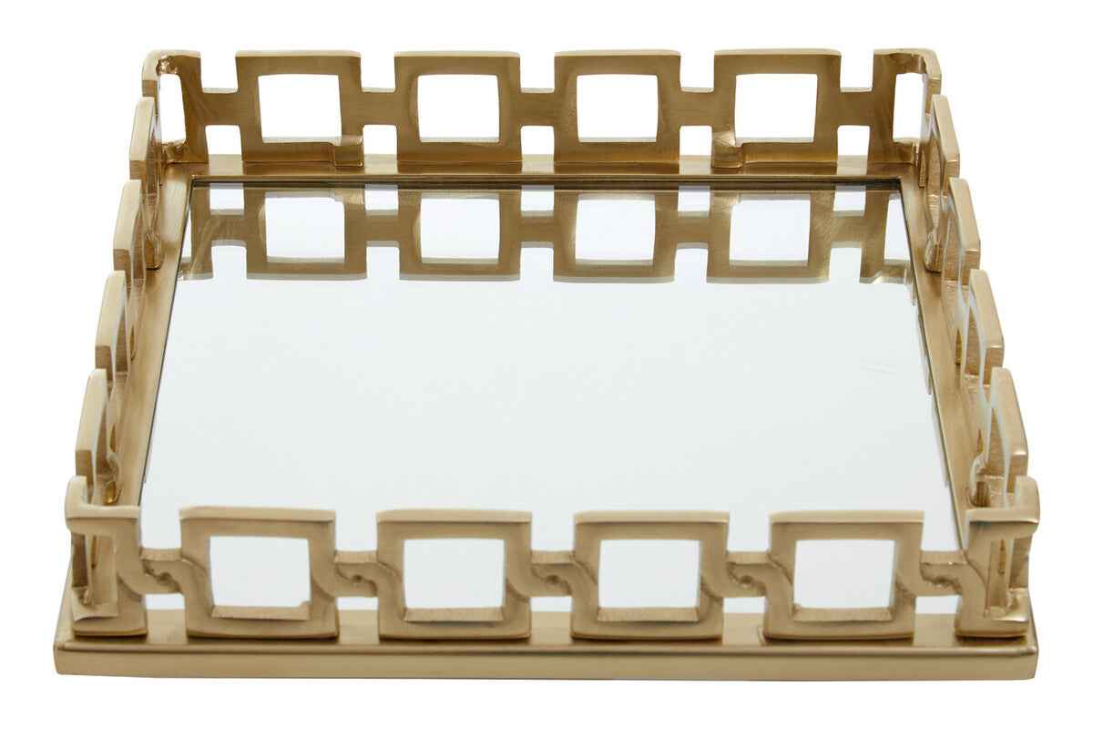 Rhoda Square Gold Mirror Tray