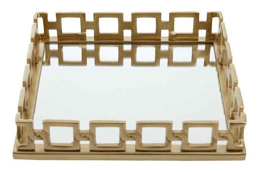 Rhoda Square Gold Mirror Tray