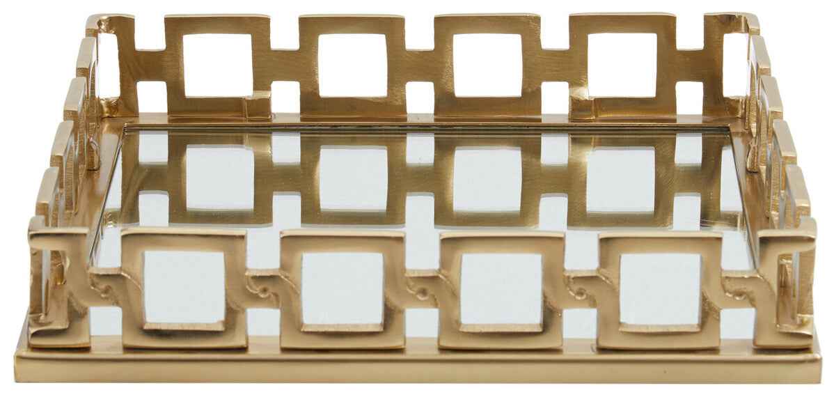 Rhoda Square Gold Mirror Tray
