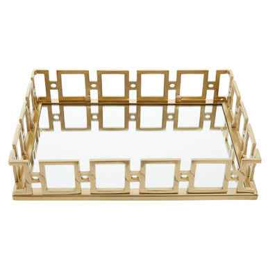 Rhoda Rectangle Gold Mirror Tray