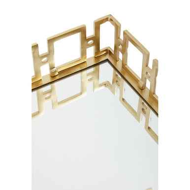 Rhoda Rectangle Gold Mirror Tray