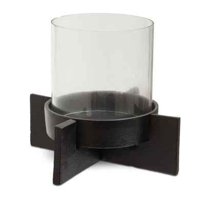 Hapax Small Matt Black Finish Candle Holder