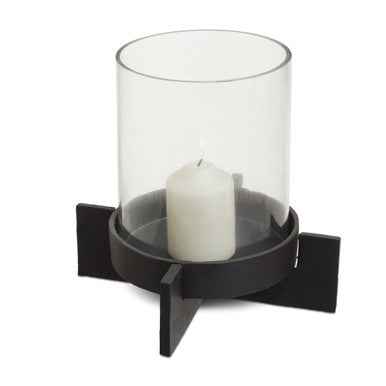Hapax Large Matt Black Finish Candle Holder