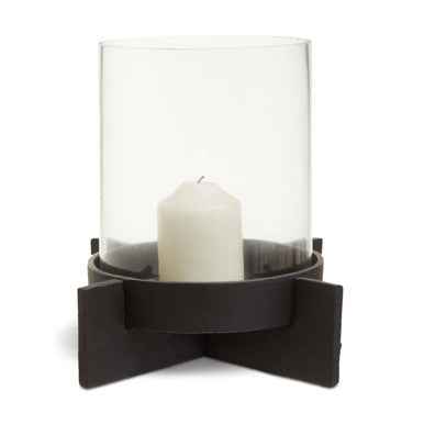 Hapax Large Matt Black Finish Candle Holder