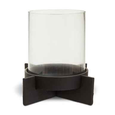 Hapax Large Matt Black Finish Candle Holder