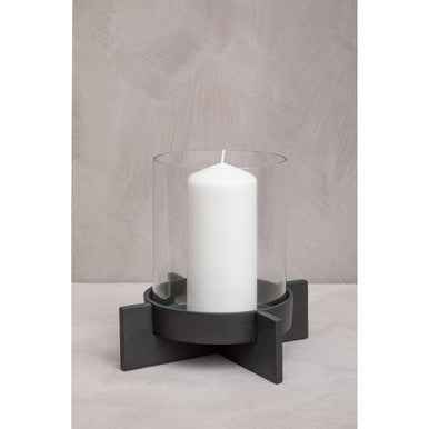 Hapax Large Matt Black Finish Candle Holder