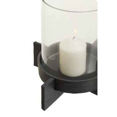 Hapax Large Matt Black Finish Candle Holder