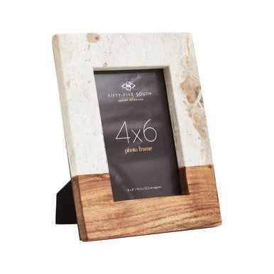 Olena Marble and Acacia Small Photo Frame