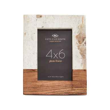 Olena Marble and Acacia Small Photo Frame