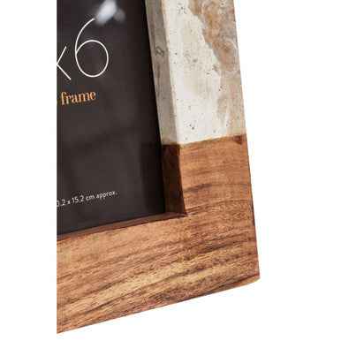 Olena Marble and Acacia Small Photo Frame