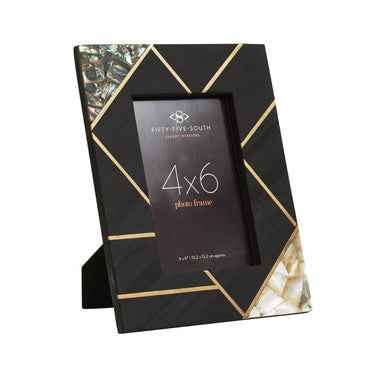 Oriana 4In X 6In Mother of Pearl and Gold Inlay Small Photo Frame