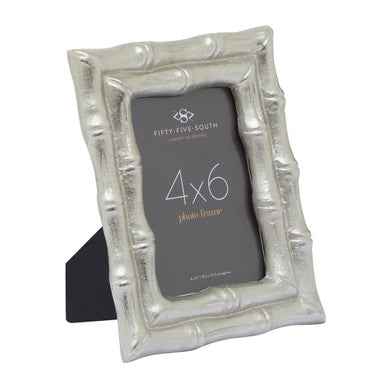 Hiba Silver Finish Bamboo Effect Photo Frame 4xin