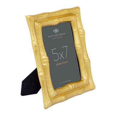 Hiba Gold Finish Bamboo Effect Photo Frame 5x7in