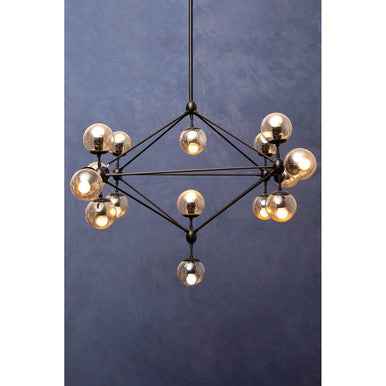 Abira Matte Black 15 Arm Pendant Light
